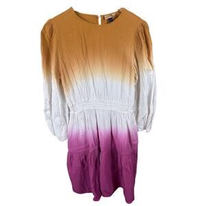 Universal Thread Mini Dress Women's Size Small Ombre Tie Dye‎ Long Sleeve Tiered